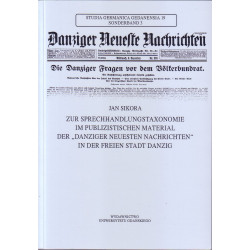 Zur Sprechhandlungstaxonomie im publizistischen Material der "Danziger Neuesten Nachrichten"